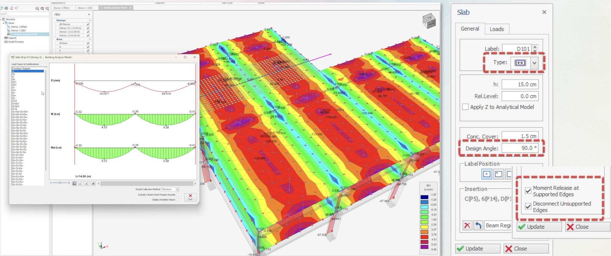 ProtaStructure 2025 Design Improvements - One-Way Slab Edge Releases