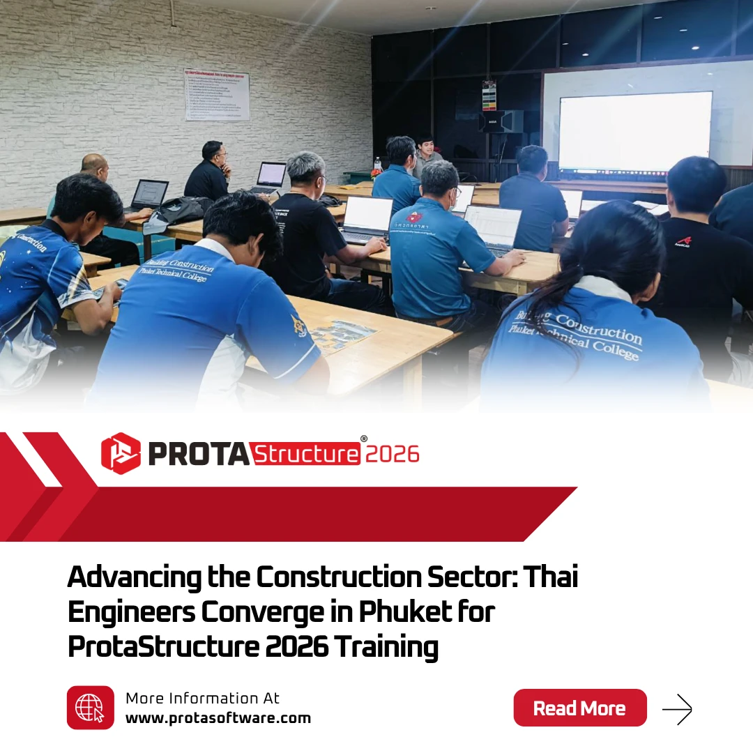 Thai engineers using laptops in a ProtaStructure 2026 training classroom